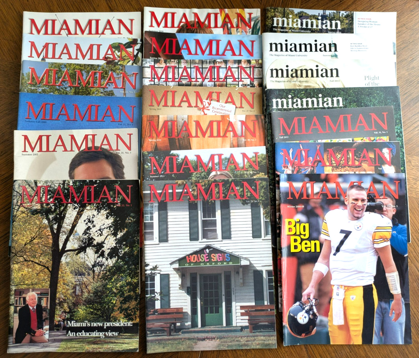 Lot 20 University of Miami Ohio - Miamian Magazines (1993-2016) Ben Roethlisberg Lot 20 University of Miami Ohio - Miamian Magazines (1993-2016) Ben Roethlisberg