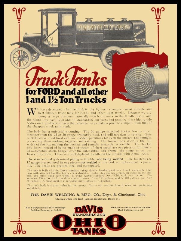 1923 Davis Tanks Standard of Louisiana Tanker NEW Sign 24x30\ 1923 Davis Tanks Standard of Louisiana Tanker NEW Sign 24x30\