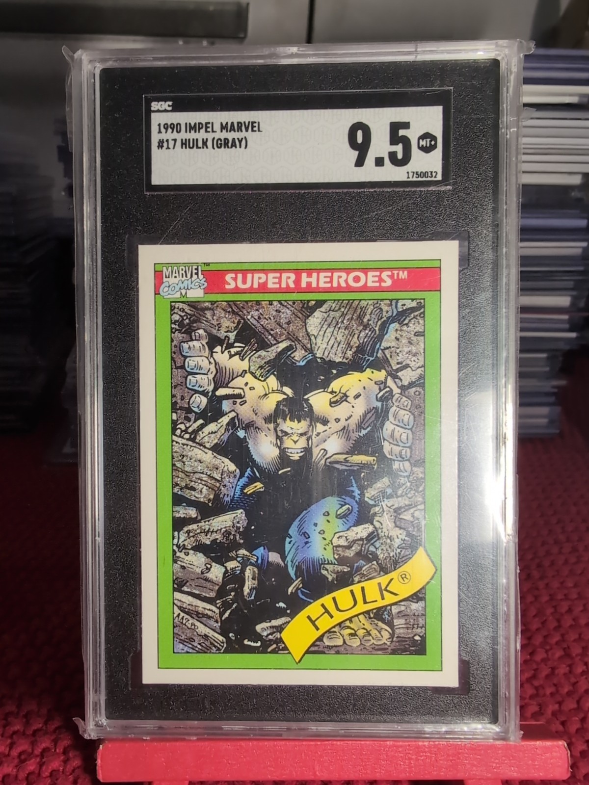 1990 Imp[el Marvel #17 Hulk (Gray) Rookies Marvel Comics Card SGC 9.5 NM-MT 1990 Imp[el Marvel #17 Hulk (Gray) Rookies Marvel Comics Card SGC 9.5 NM-MT