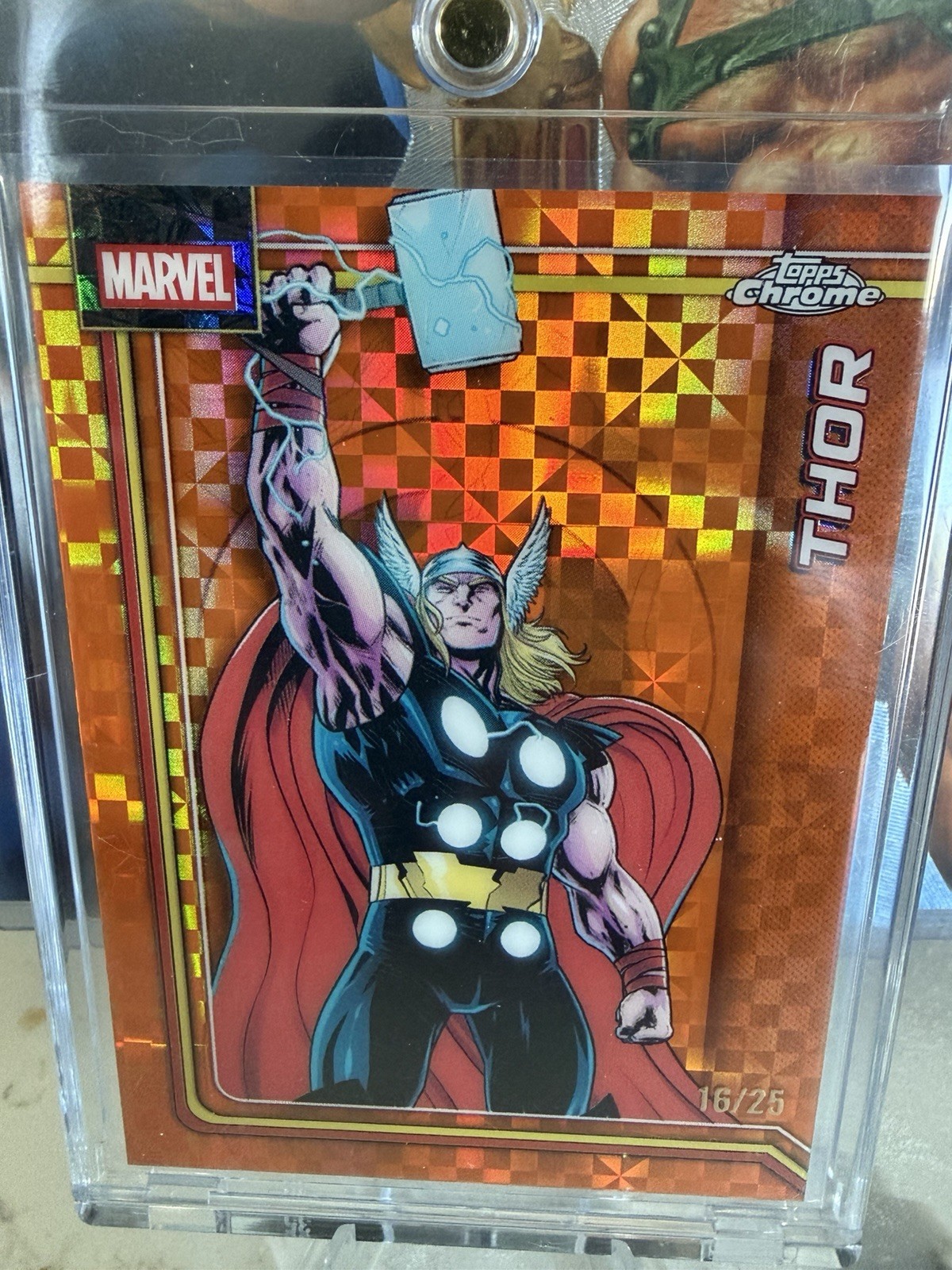 Topps 2026 Marvel Chrome Thor /25 Orange Refractor X-Factor Variant Very Clean Topps 2026 Marvel Chrome Thor /25 Orange Refractor X-Factor Variant Very Clean