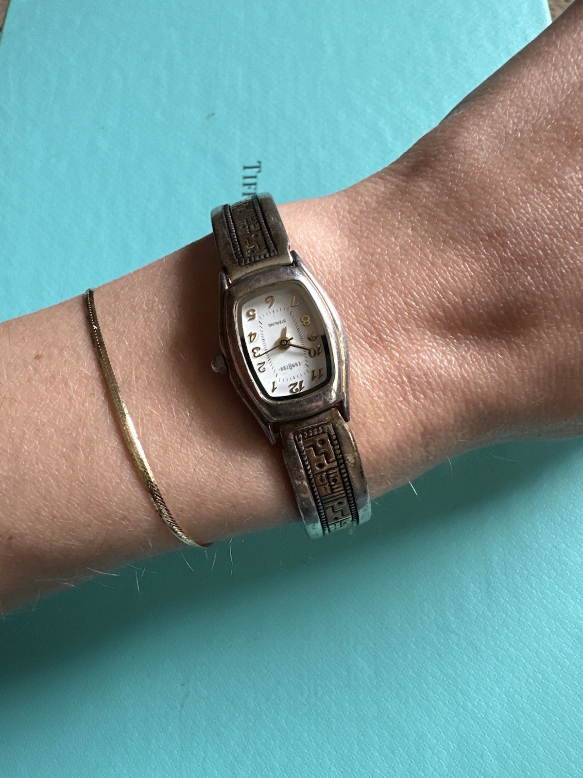 Vintage Roderick Tenorio RMT Sterling & 14k Southwestern Ladies Watch