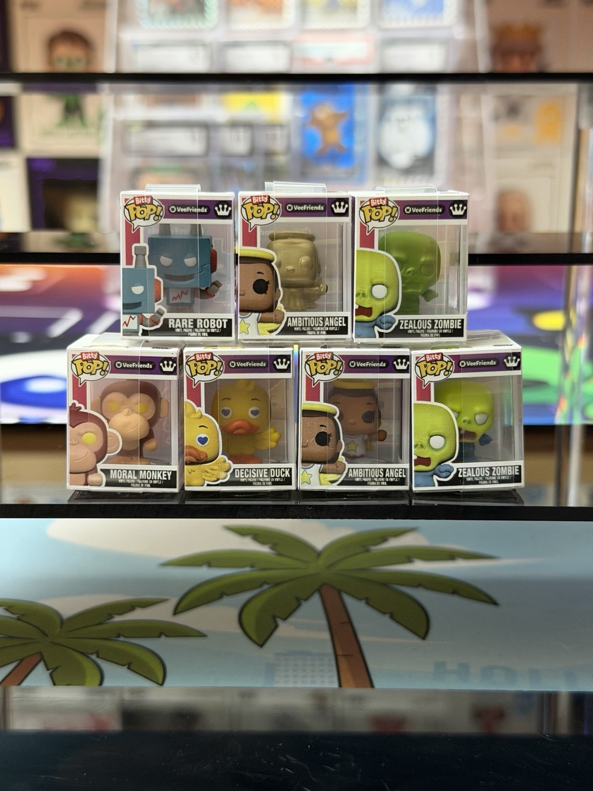 VeeFriends Funko Bitty Pop Full Set of 7 Rare Robot, Gold Angel & Zombie Chase VeeFriends Funko Bitty Pop Full Set of 7 Rare Robot, Gold Angel & Zombie Chase