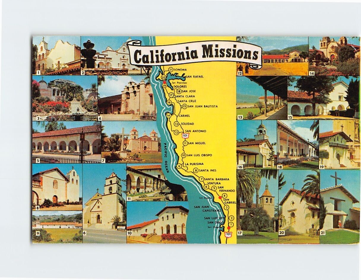 Postcard California Missions, California