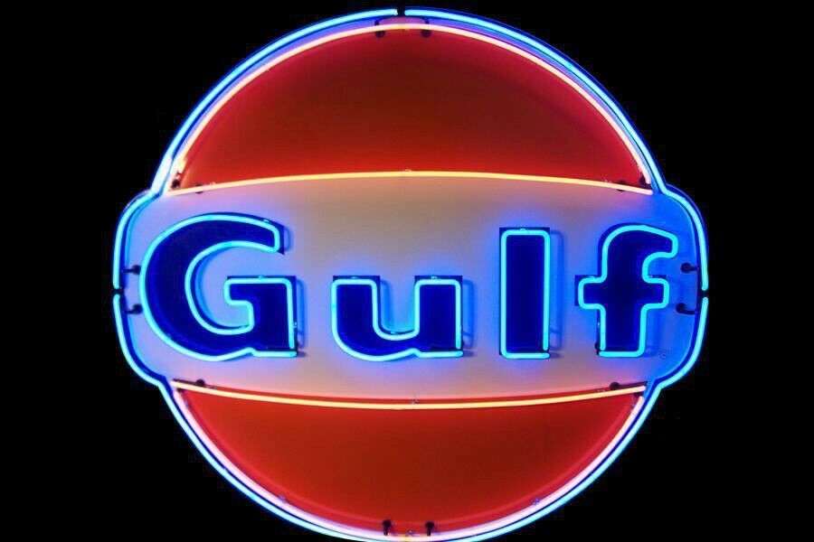 Gulf Gasoline Neon Light Sign Lamp Beer Glass Wall Decor Custom Hanging 24