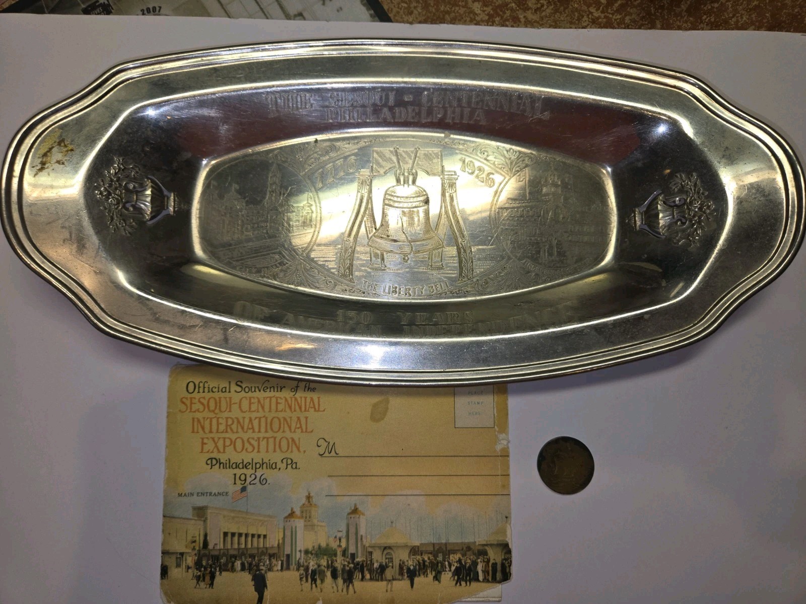 3 Vintage 1926 Philadelphia Sesquicentennial International Exposition Coin,Tray 3 Vintage 1926 Philadelphia Sesquicentennial International Exposition Coin,Tray