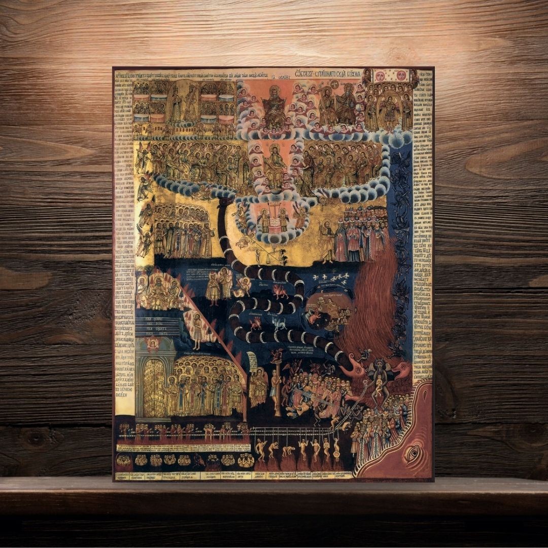 The Last Judgment of God — Orthodox Icon Rare Theological Icon 23x30 cm, 9”x12”