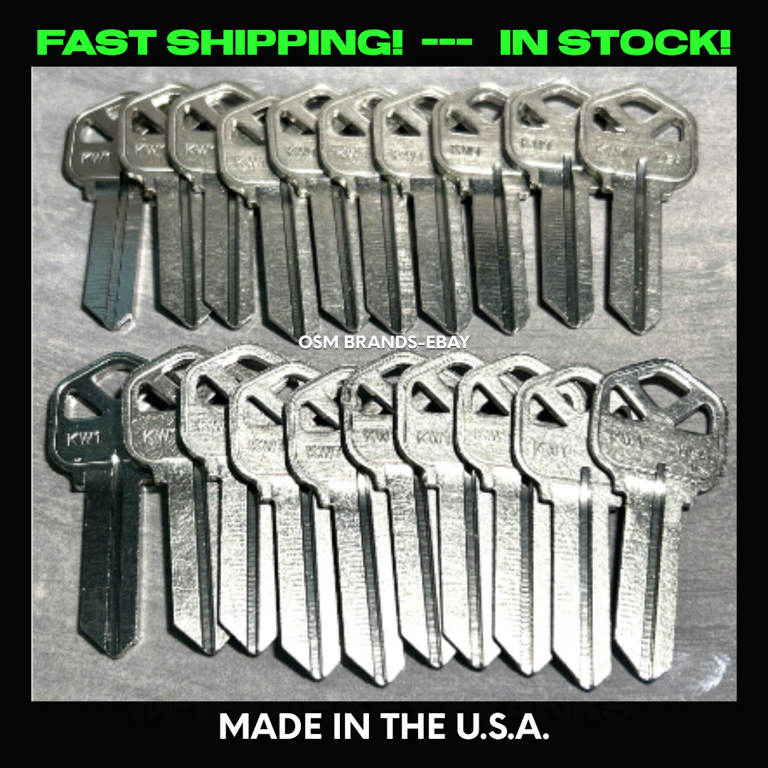 20 ILCO KWIKSET KW-1 House Key Blanks Nickel Maintenance RE Agency-Apartments 20 ILCO KWIKSET KW-1 House Key Blanks Nickel Maintenance RE Agency-Apartments