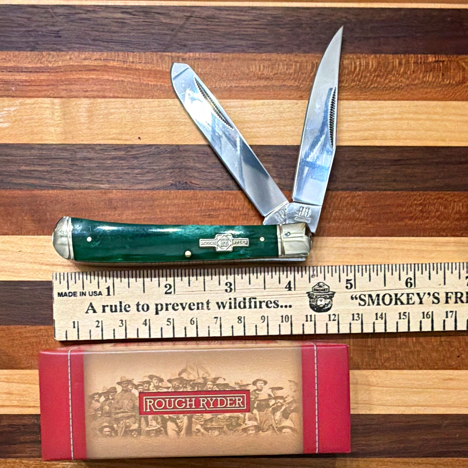 Rough Ryder Stockman 2-Blade Manual Slipjoint Pocketknife SS Green Bone Rough Ryder Stockman 2-Blade Manual Slipjoint Pocketknife SS Green Bone