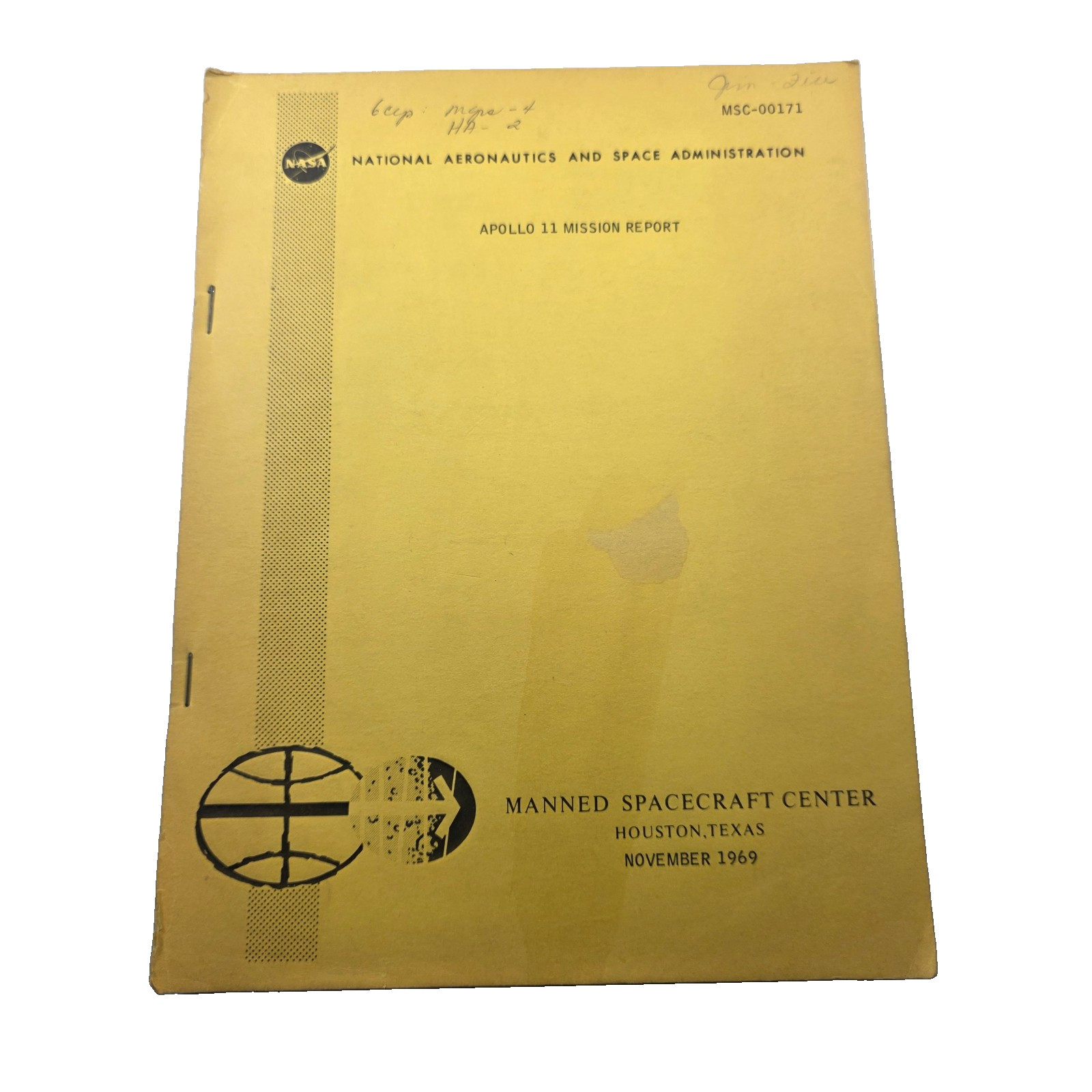 1969 NASA Apollo 11 Mission Report MSC-00171 Original Moon Landing Manual