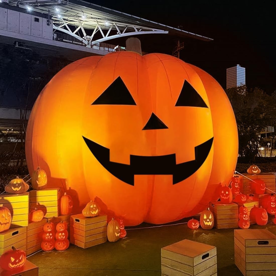 Giant 10Ft Halloween Inflatables Pumpkin Decorations, Blow up Yard Decorations w Giant 10Ft Halloween Inflatables Pumpkin Decorations, Blow up Yard Decorations w
