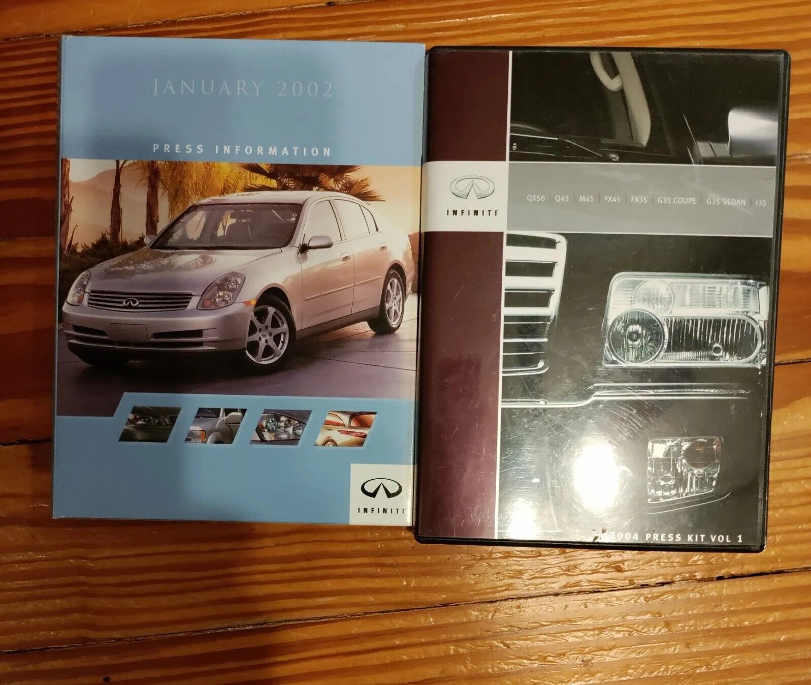 2002 and 2004 INFINITI Q45 I35 QX4 Press Kit MEDIA GUIDE DVD BROCHURE 