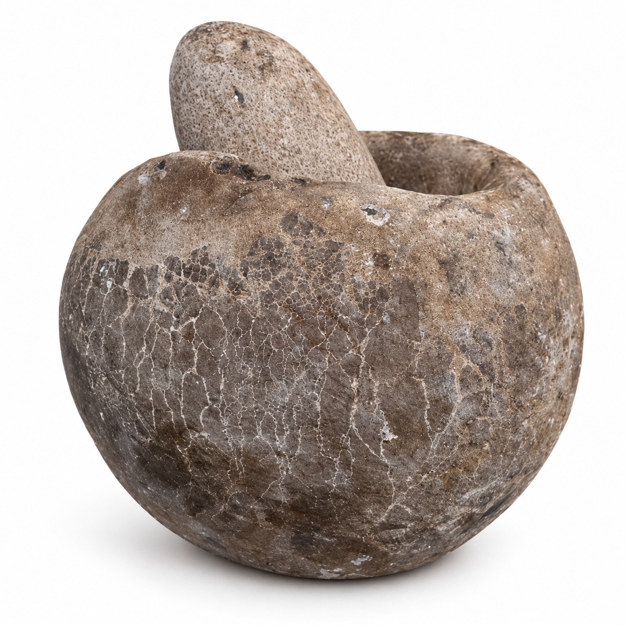 Large Native American Pre-1600 Style–Mortar & Pestle / Grinding Stone Artifact Large Native American Pre-1600 Style–Mortar & Pestle / Grinding Stone Artifact
