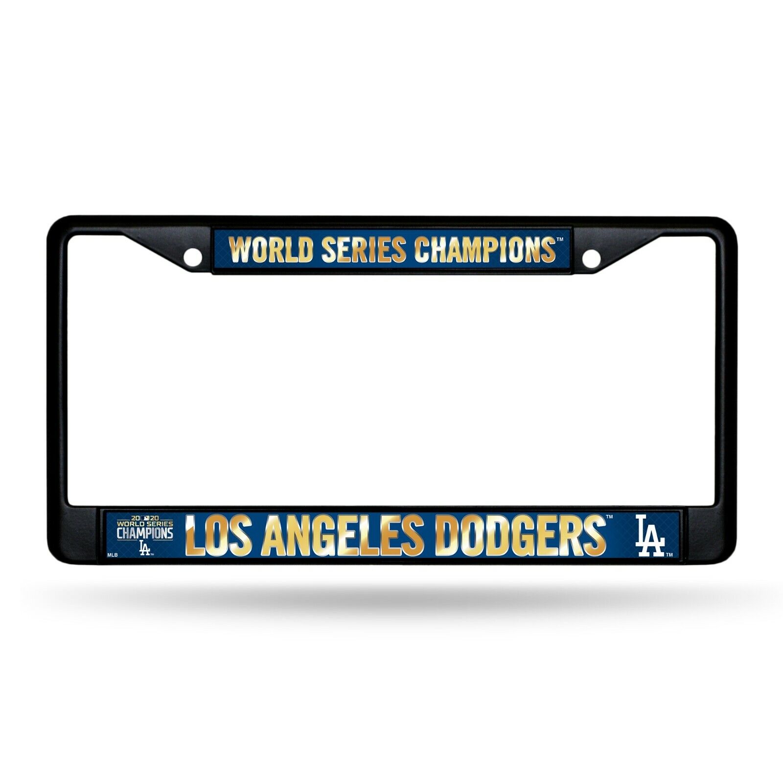 Los Angeles Dodgers BLACK Metal 2020 World Series Champions License Plate Frame 