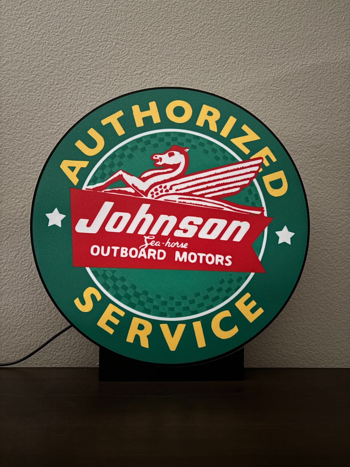 Lighted Johnson Sea-Horse Sign Lighted Johnson Sea-Horse Sign