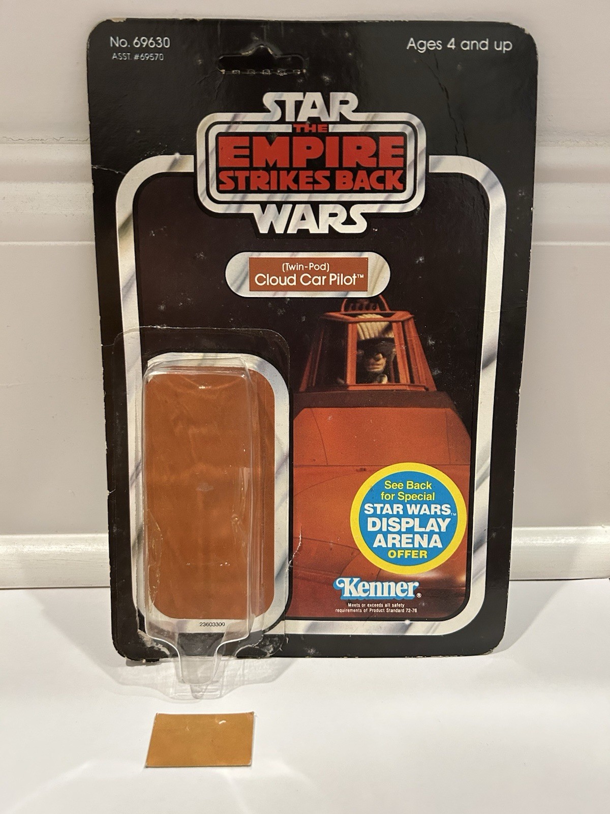 STAR WARS CLOUD CAR PILOT 45 CARDBACK W/ ATTCH BUBBLE KENNER VINTAGE 1982 ESB