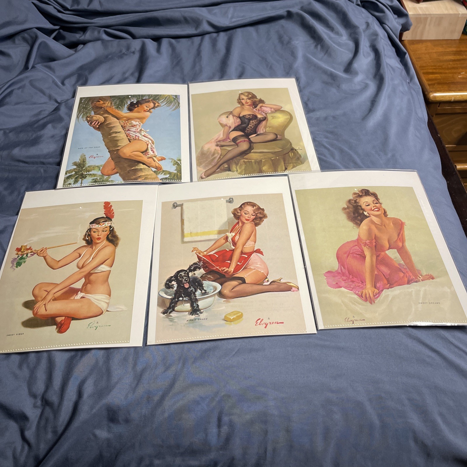 Original 1950s Gil Elvgren Calendar Tear Outs Lot Of 5 Pinup Art Pages Original 1950s Gil Elvgren Calendar Tear Outs Lot Of 5 Pinup Art Pages