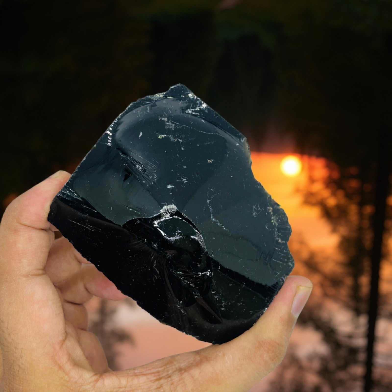 Rough Black Obsidian Raw Crystal Gemstone 550-650CT Protective Meditatio Stone
