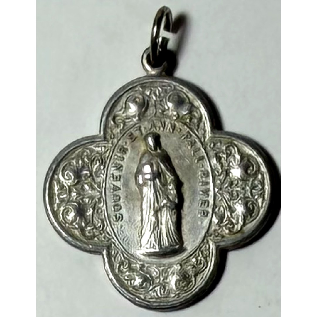 St. Anne Fall River MA Vintage Religious Medal Pendant | Catholic Saint Souvenir St. Anne Fall River MA Vintage Religious Medal Pendant | Catholic Saint Souvenir