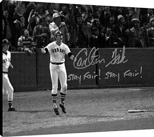 Carlton Fisk Floating Canvas Wall Art - Game 6 World Series