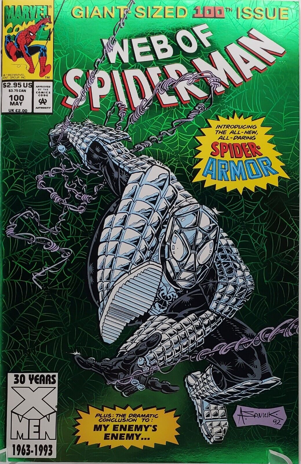 Web of Spider-Man #100 (1993) Foil Cover, NM/MT