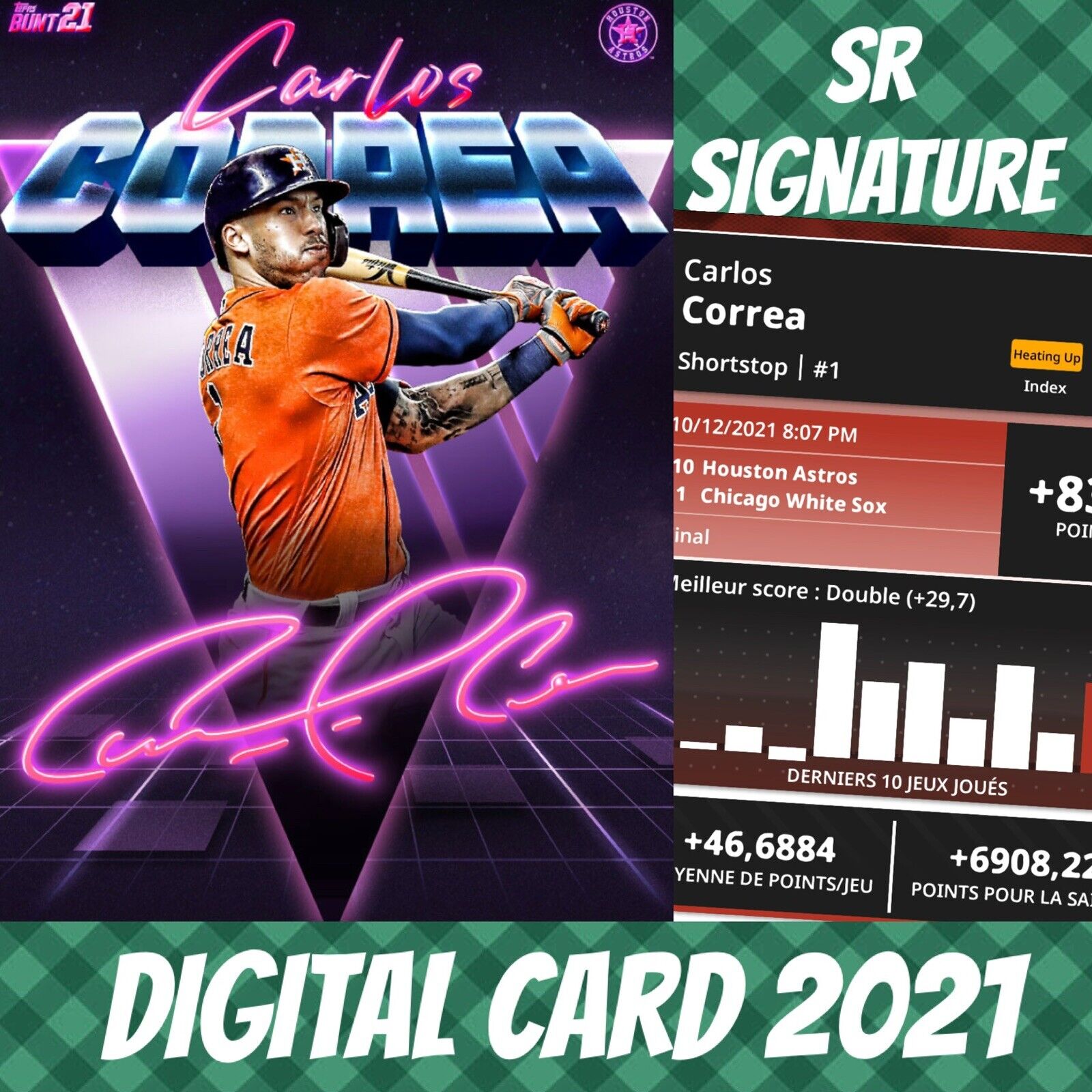 2021 Topps Bunt 21 Carlos Retro Signature Strap S/3 Digital Card