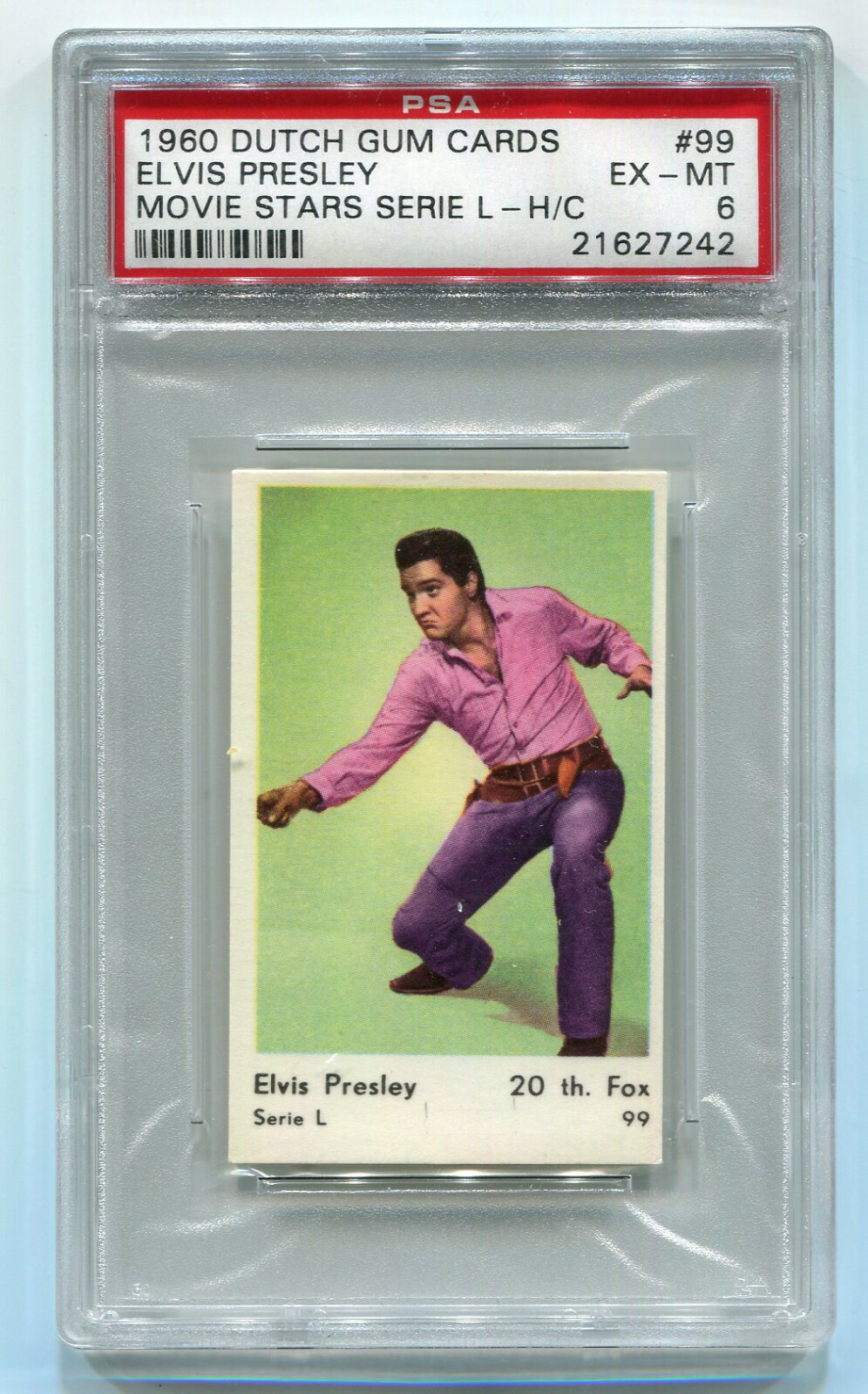 1960 Dutch Movie Card Serie L 99 Elvis Presley PSA 6 EX-Mint Vintage Music Film