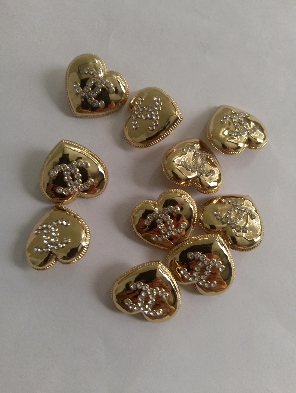 Lot Of 10 22Mm Designer Cc Vintage Button Gold Tone Chanel BUTTONS Lot Of 10 22Mm Designer Cc Vintage Button Gold Tone Chanel BUTTONS