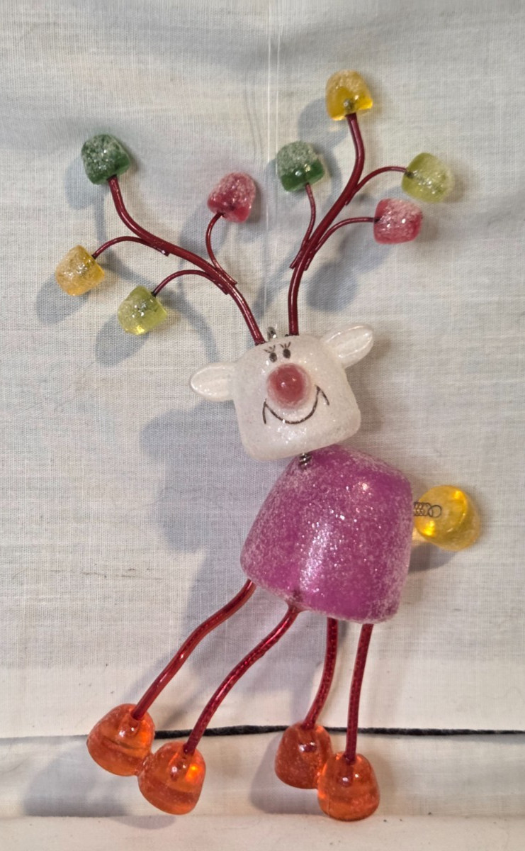 Dept 56 Goody Goody Gumdrop Reindeer Christmas Ornament Gumdrop Wire Antlers 5.5