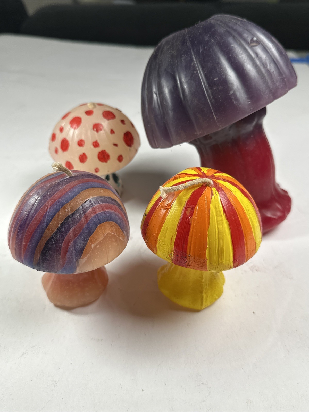 Vintage 1970s Mushroom Psychedelic Wax Candles Lot Of 2 Vintage 1970s Mushroom Psychedelic Wax Candles Lot Of 2