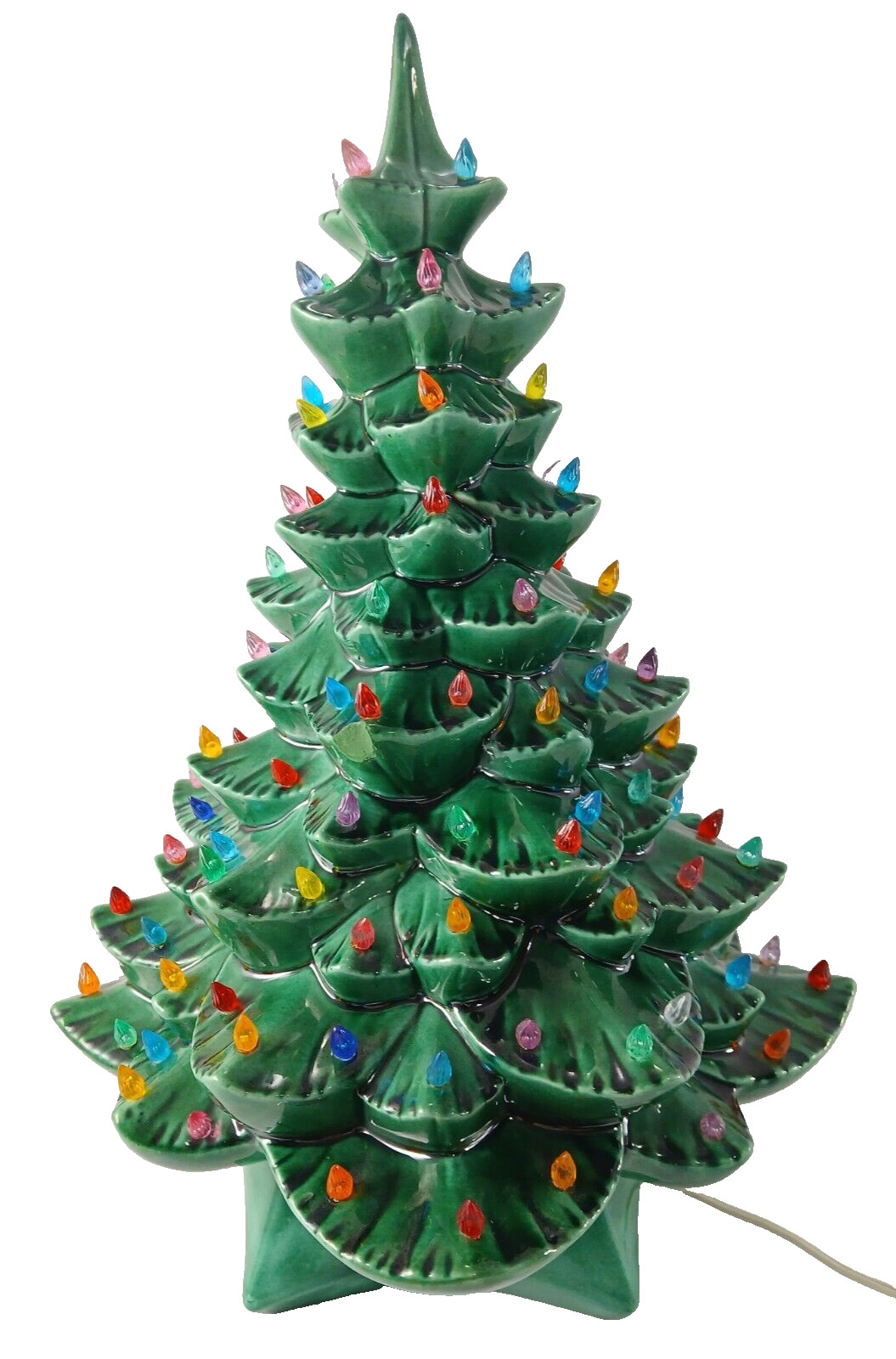 Vintage 1976 Lighted Ceramic Christmas Tree 18