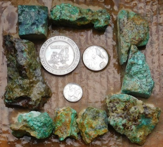 Turquoise rough 1/2 lb high grade natural hard Blue Silver #2 , Tonopah NV Lot A