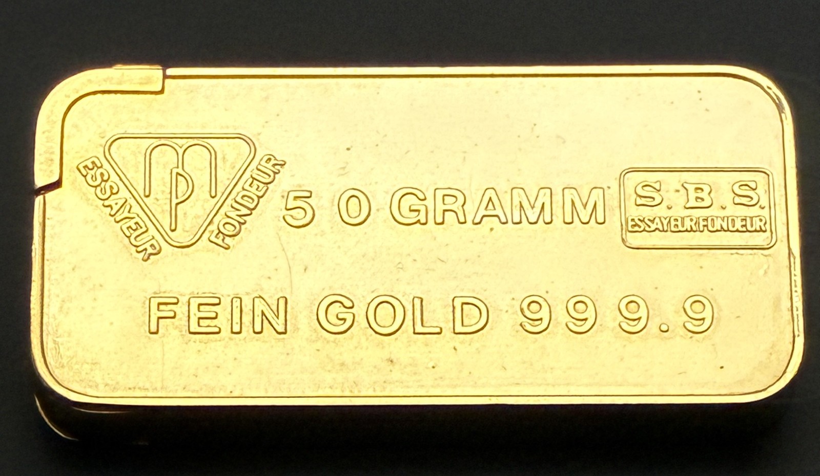Vintage Swiss Bank Corp Gold Bar Style Lighter Fein Gold 999.9 Japan
