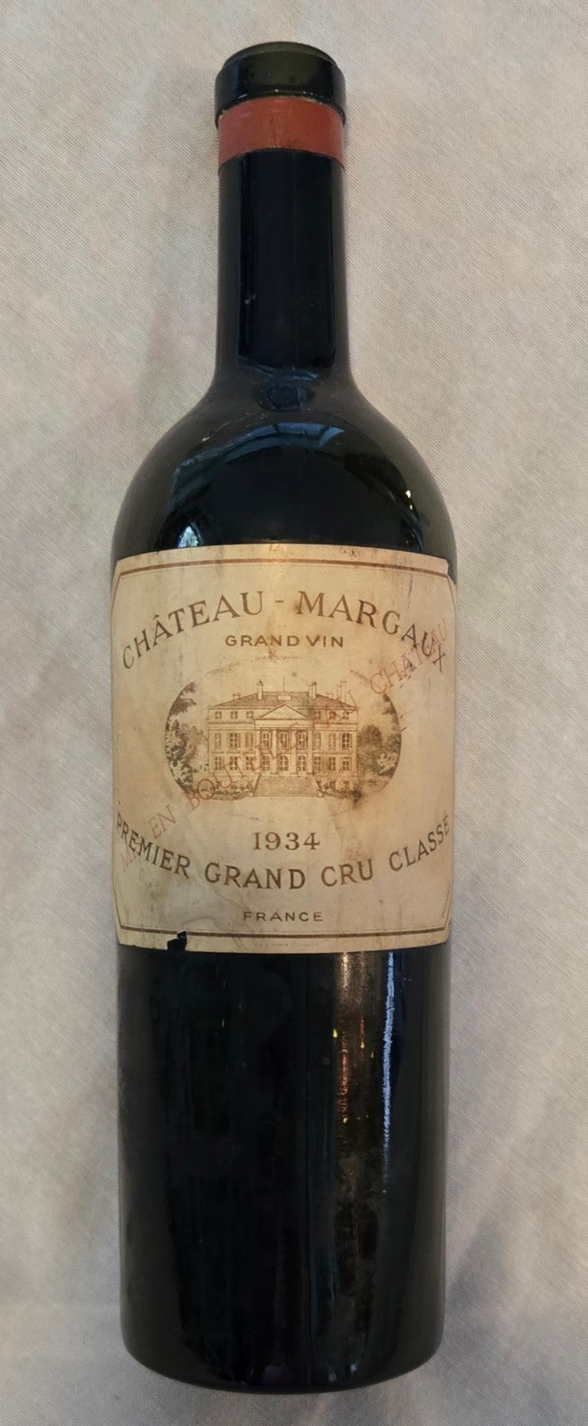 1934 Chateau Margaux Empty Wine Bottle Premier Grand Cru Classe Original Label