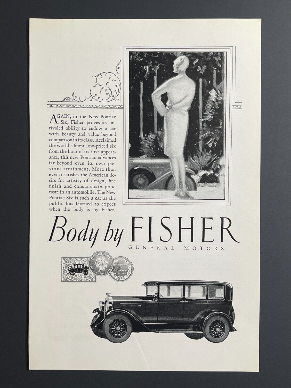 1927 General Motors Body By Fisher Car - Original Print Advertisement (10 x 6.5)