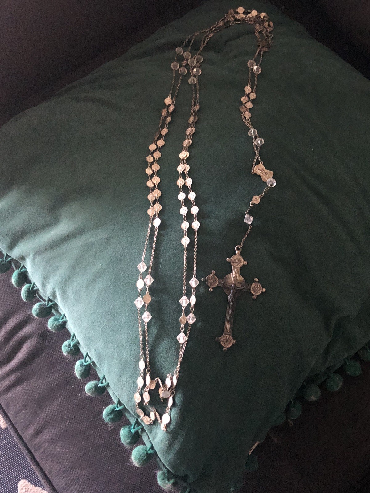 Vintage Beautiful Double Rosary. It Is Approximately 41 Inches In Length. Crysta Vintage Beautiful Double Rosary. It Is Approximately 41 Inches In Length. Crysta