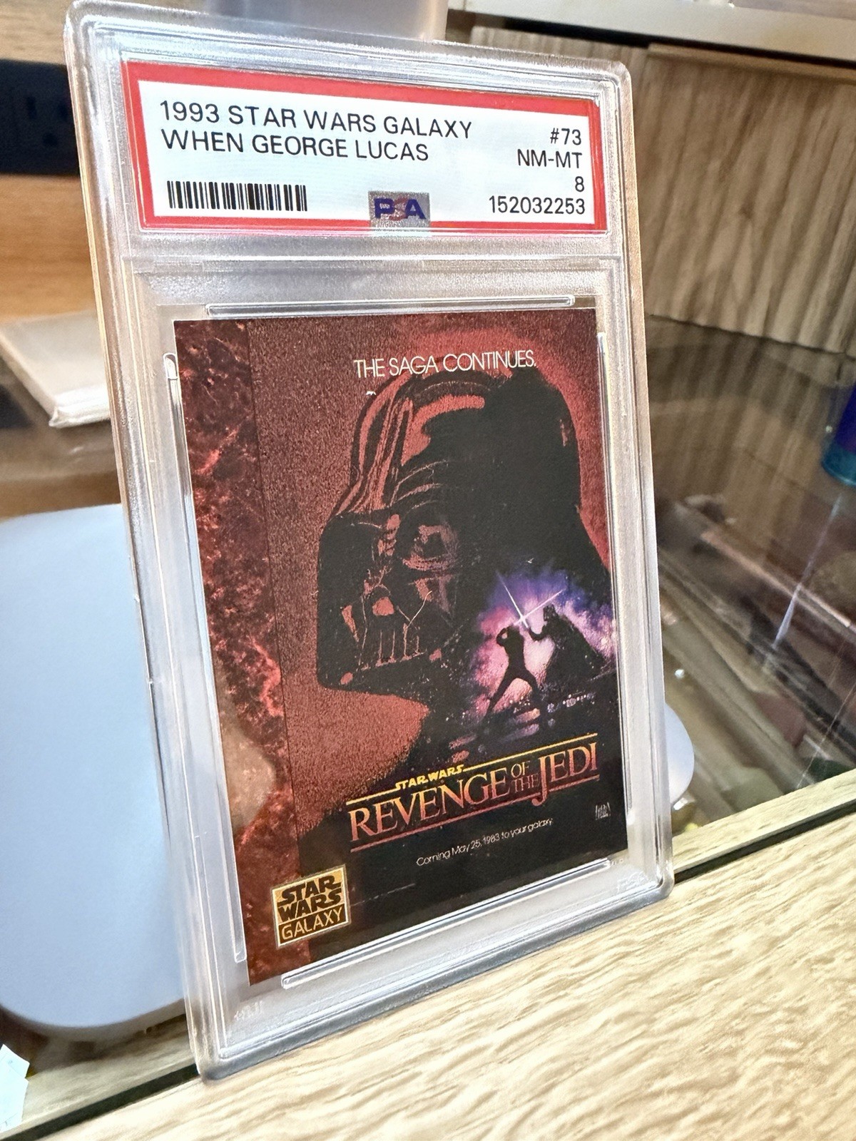 1993 Topps Star Wars Galaxy #73 When George Lucas PSA 8 NM-MT 152032253 1993 Topps Star Wars Galaxy #73 When George Lucas PSA 8 NM-MT 152032253