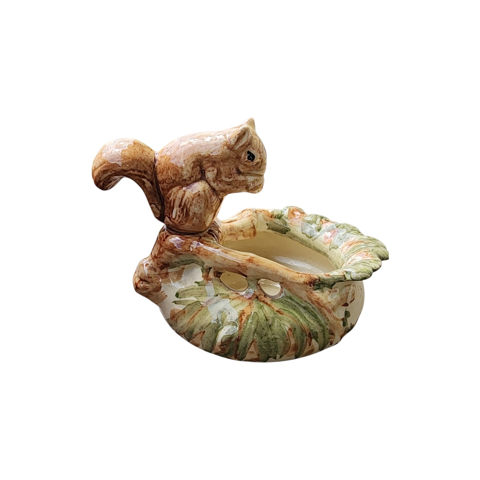 Weller USA Squirrel Bowl Planter VTG Ceramic Nut Candy Plant Decor Antique