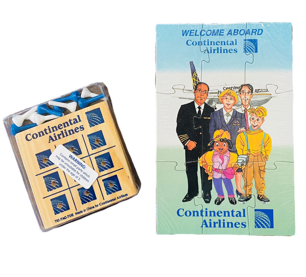 Vintage Continental Air Lines Welcome Aboard Puzzle and Game NEW Original pkg