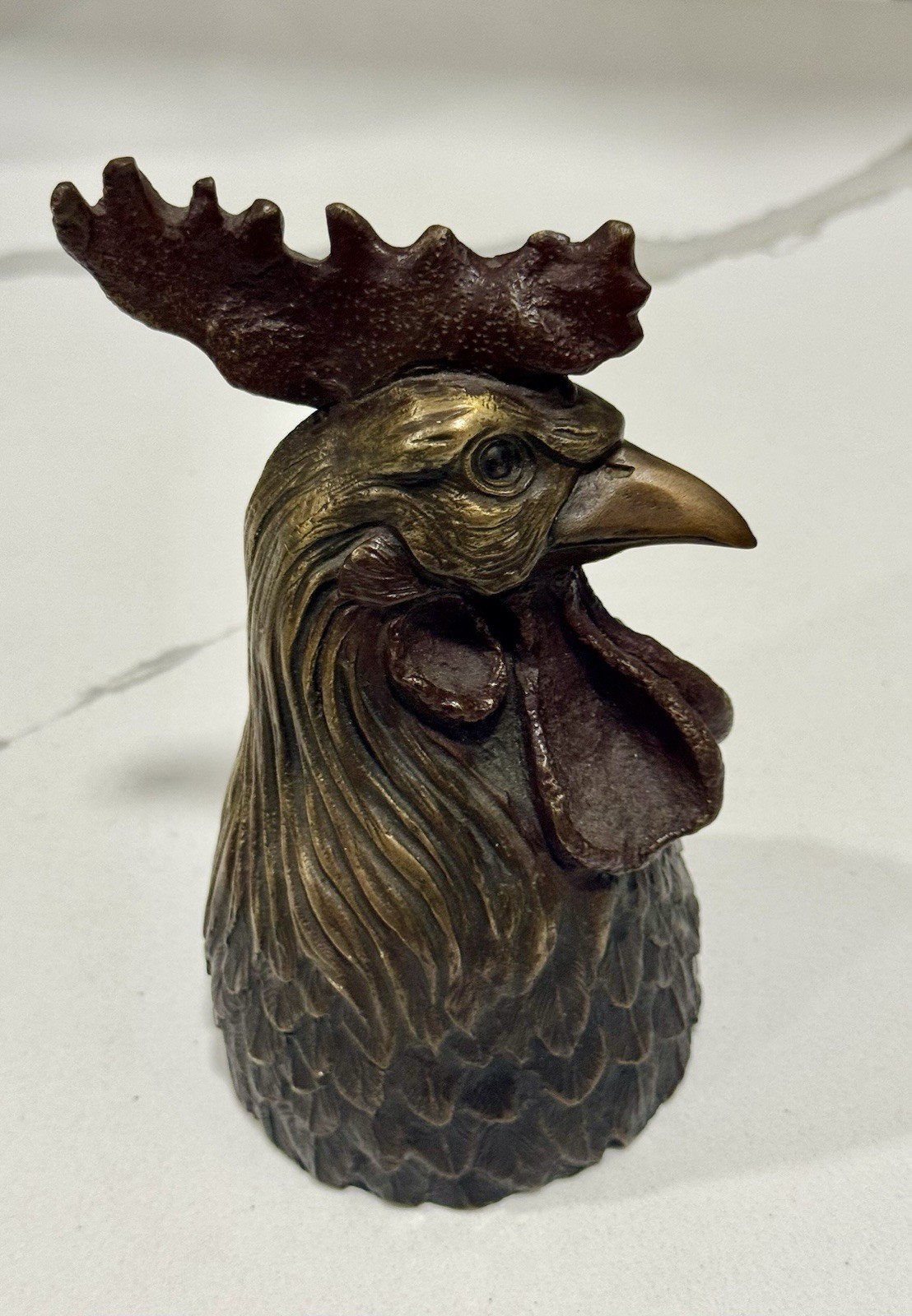 Vintage 1975 Studio Art Bronze Rooster Table Bell Signed Dated Limited (#03) '