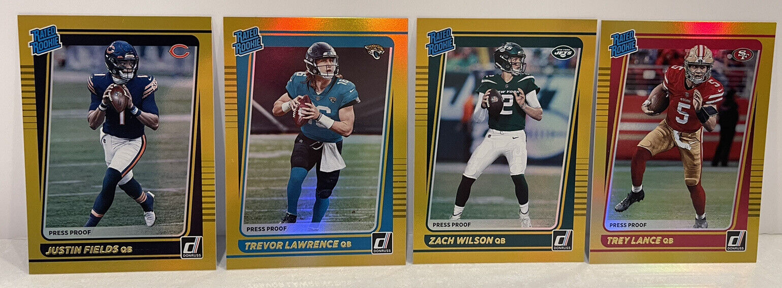 2021 Panini Donruss Holo Rated Rookie Lot Fields, Lawrence, Wilson, Lance MINT
