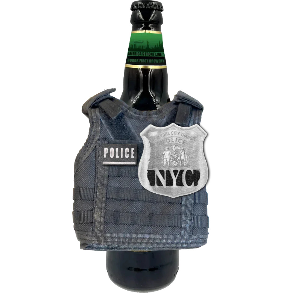 New York City NYC Transit Police Tactical Beverage Bottle Can Cooler Vest with r