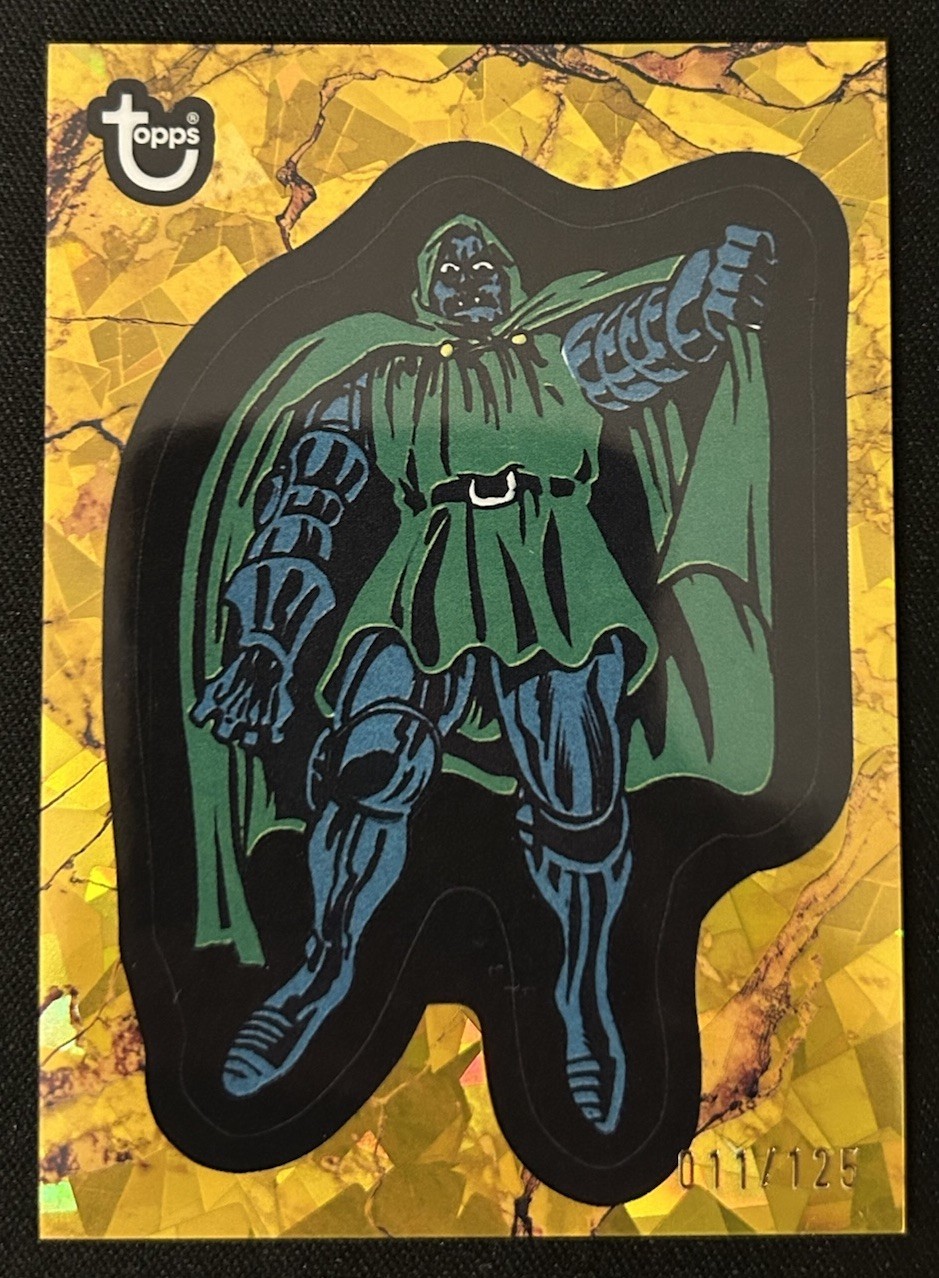 Doctor Doom 2025 Topps Comic Book Heroes Gold Ice /125 Marvel Doctor Doom 2025 Topps Comic Book Heroes Gold Ice /125 Marvel