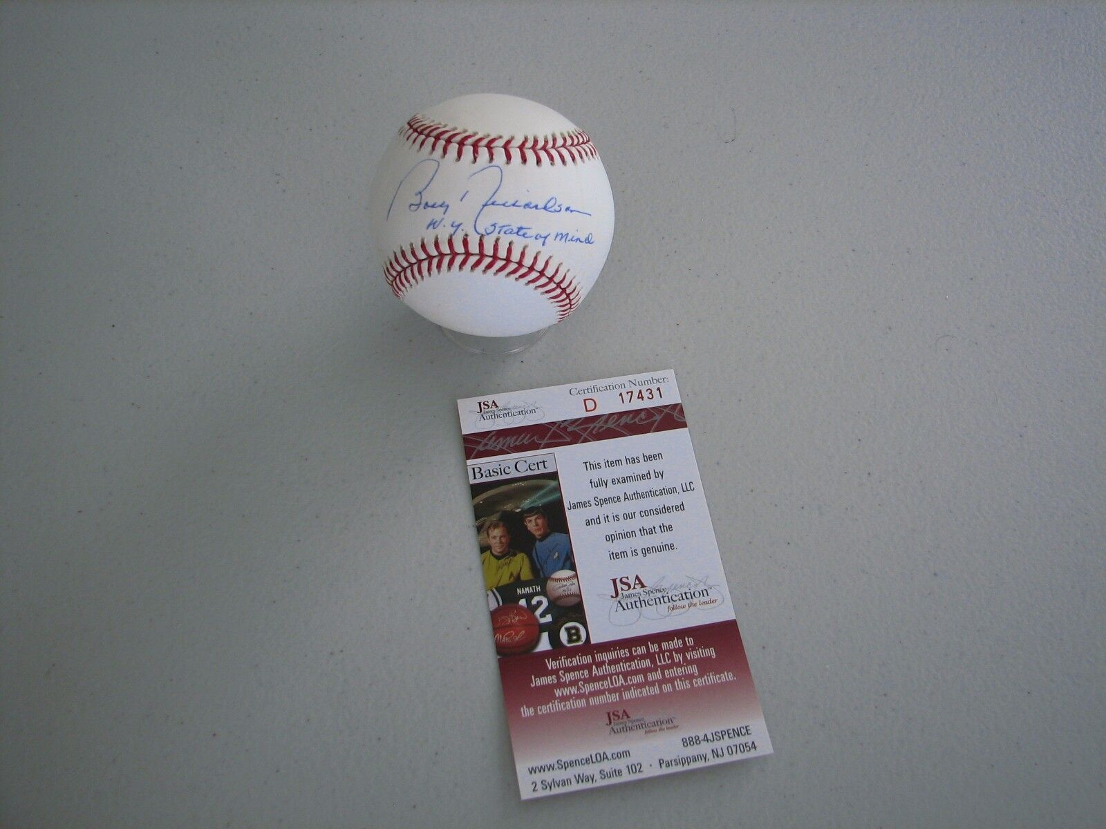  Bobby Richardson Autographed Signed OML Baseball with Glass Display Case - JSA
