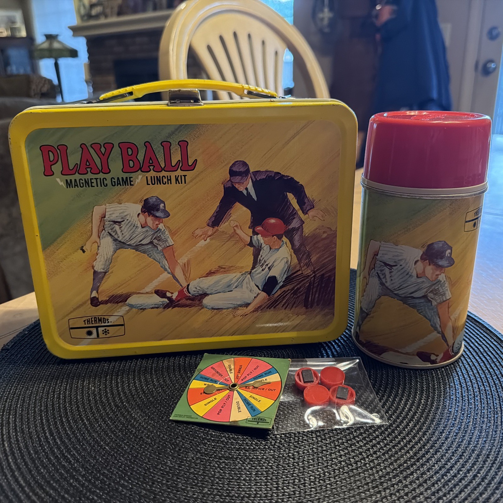 Rare 1969 Thermos Play Ball Magnetic Game Lunchbox & Thermos Excellent All Parts Rare 1969 Thermos Play Ball Magnetic Game Lunchbox & Thermos Excellent All Parts