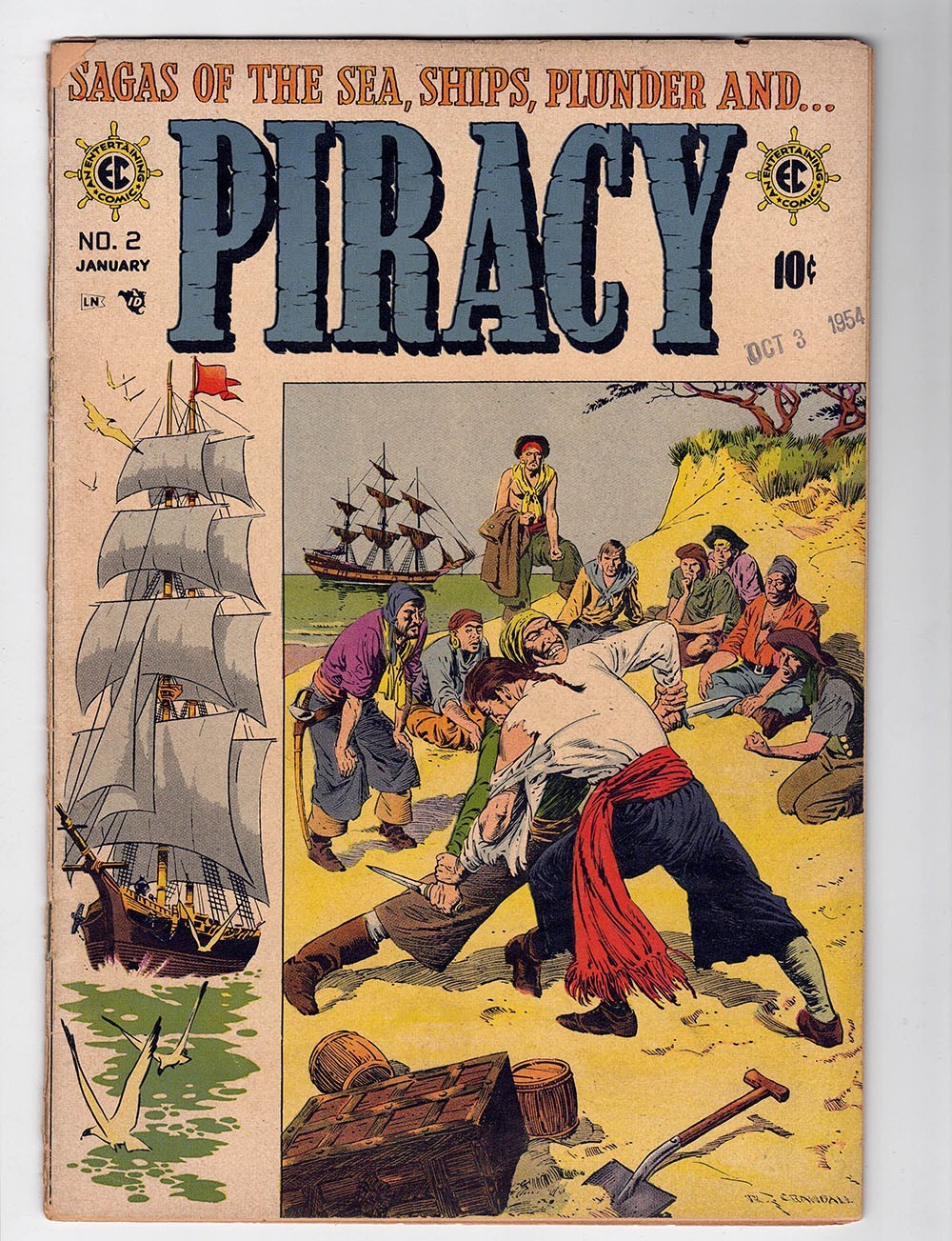 PIRACY #2 2.5 EC COMICS 1955 OFF-WHITE PAGES PIRACY #2 2.5 EC COMICS 1955 OFF-WHITE PAGES