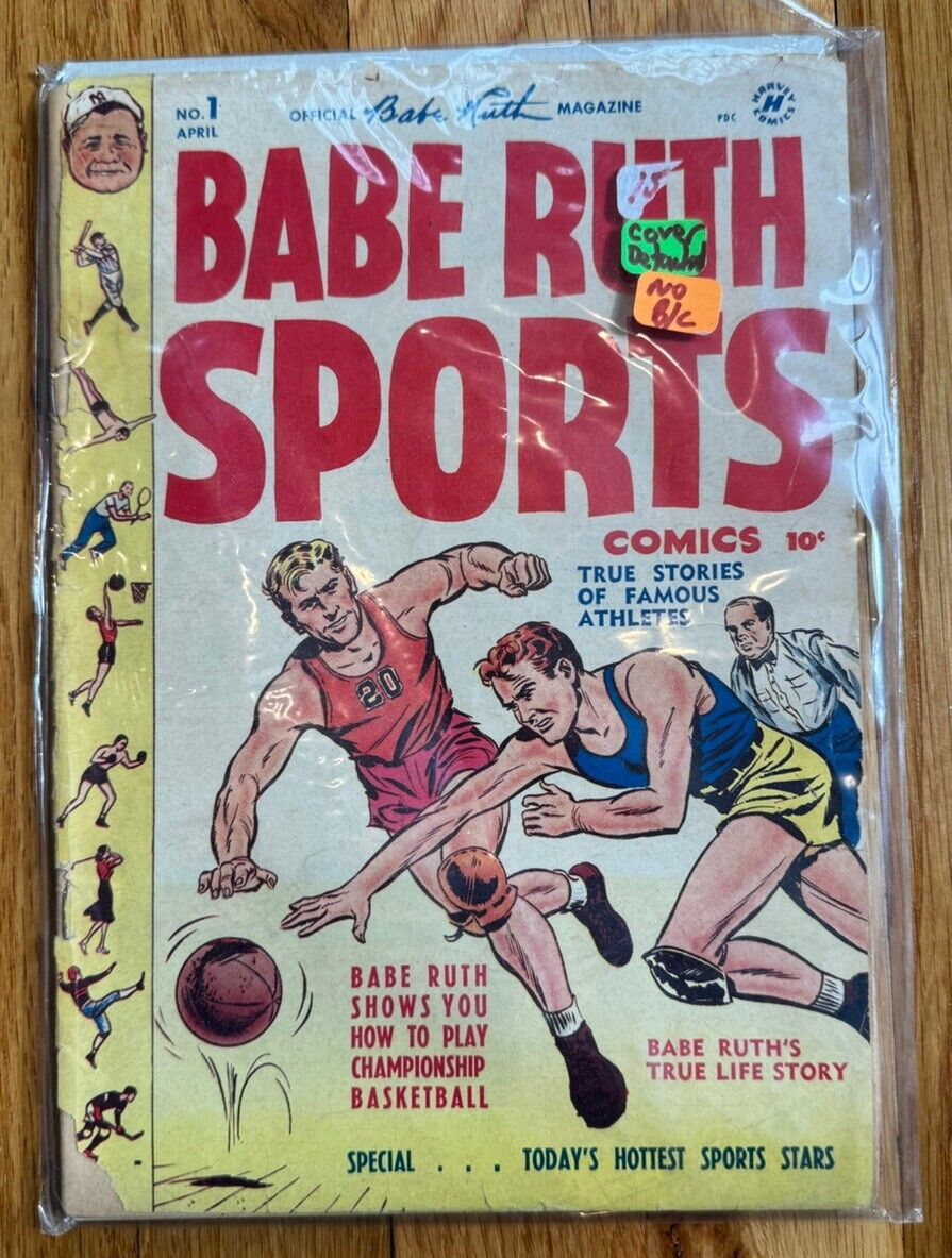 1949 Babe Ruth Sports Comics #1 First Issue Comic Basketball Cover