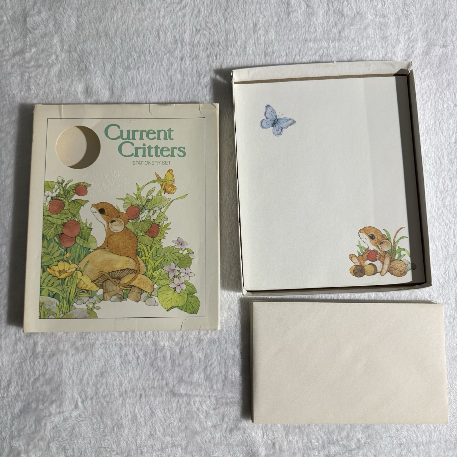 Vtg 80s Current Stationery Set Mouse Mushroom Critters Butterfly Cottage PARTIAL Vtg 80s Current Stationery Set Mouse Mushroom Critters Butterfly Cottage PARTIAL