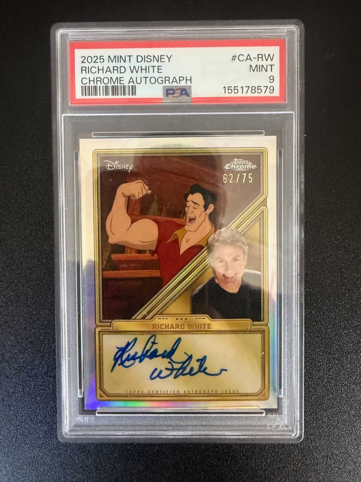2025 Topps Disney Mint Richard White Gaston Chrome Autograph CA-RW /75 PSA 9 2025 Topps Disney Mint Richard White Gaston Chrome Autograph CA-RW /75 PSA 9