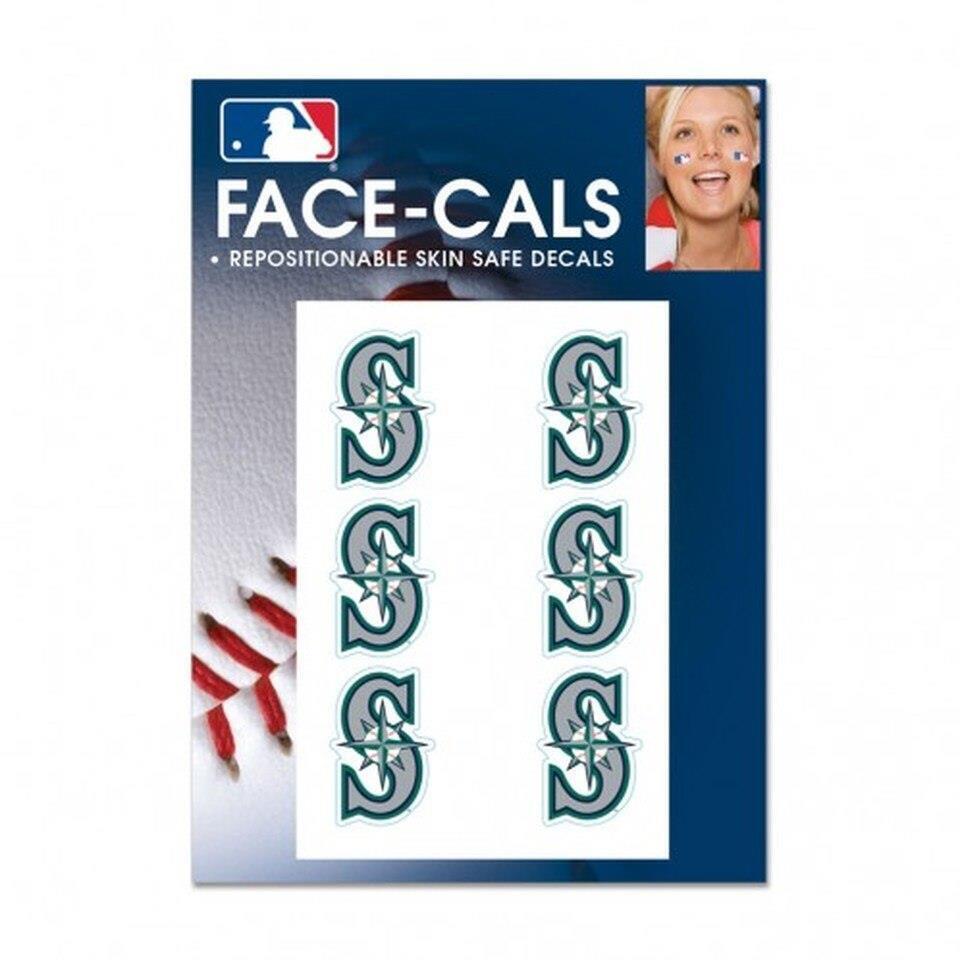 Seattle Mariners 6 Pack Tattoos Face Cals [NEW] MLB Fan Decal Sticker Party