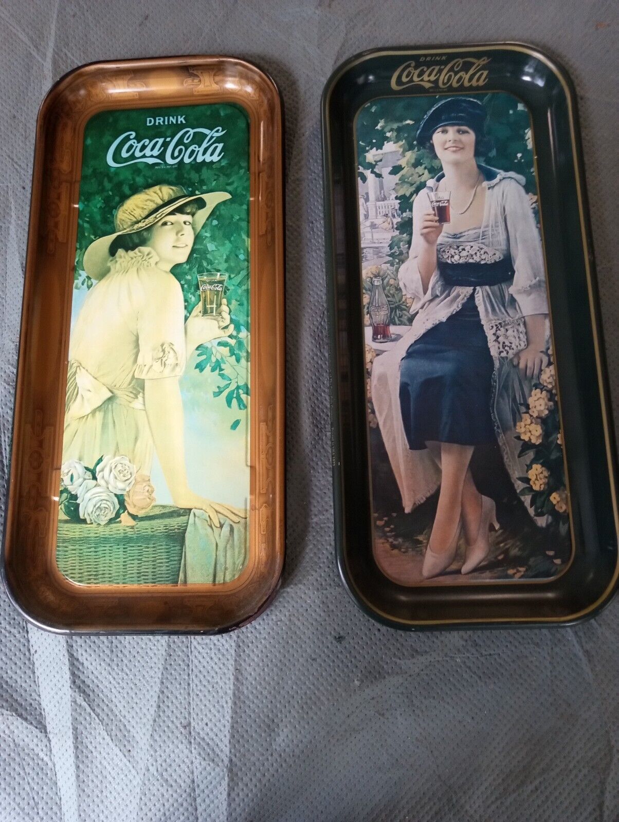 Vintage 1972 & 73 Coca-Cola  Oblong  Serving Trays